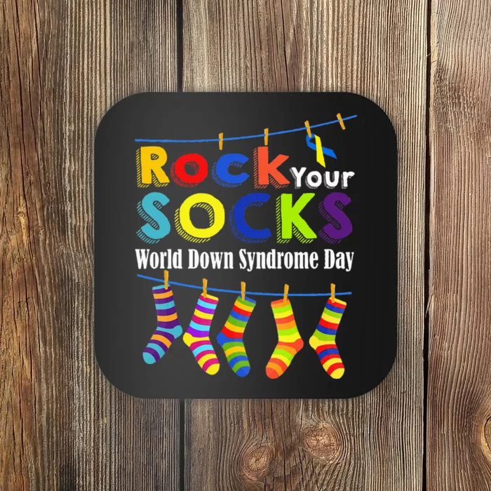 Rock Your Socks Cute 321 Trisomy 21 World Down Syndrome Day Coaster