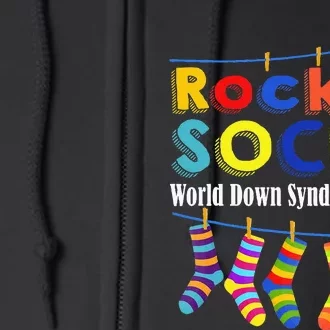 Rock Your Socks Cute 321 Trisomy 21 World Down Syndrome Day Full Zip Hoodie