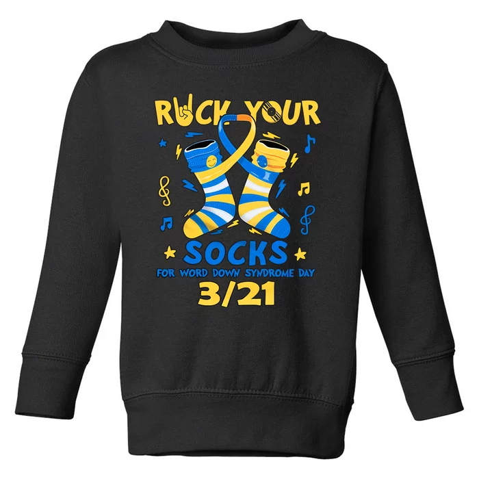 Rock Your Socks For World Down Syndrome Day March 21 Blue And Yellow Trisomy 21 Toddler Sweatshirt