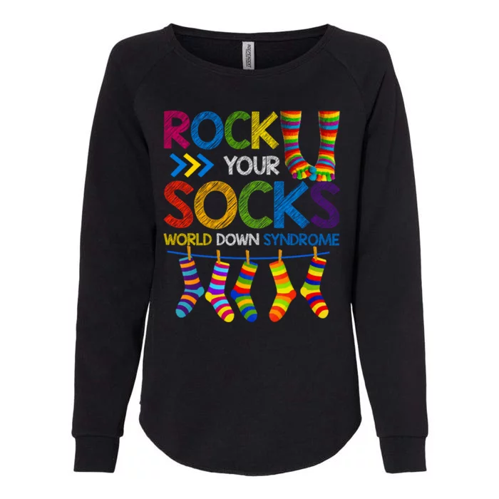 Rock Your Socks World Down Syndrome Awareness Womens California Wash Sweatshirt