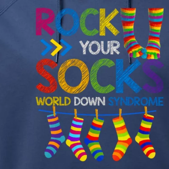 Rock Your Socks World Down Syndrome Awareness Performance Fleece Hoodie