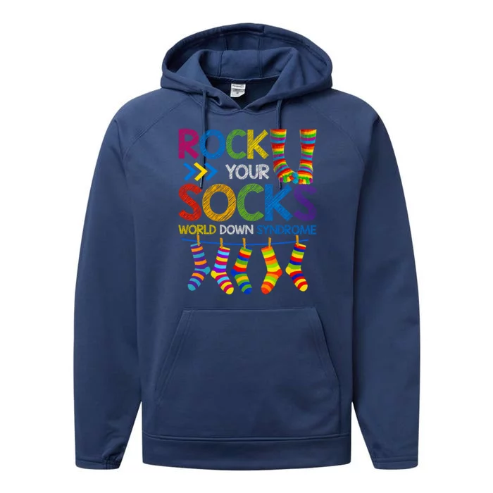 Rock Your Socks World Down Syndrome Awareness Performance Fleece Hoodie