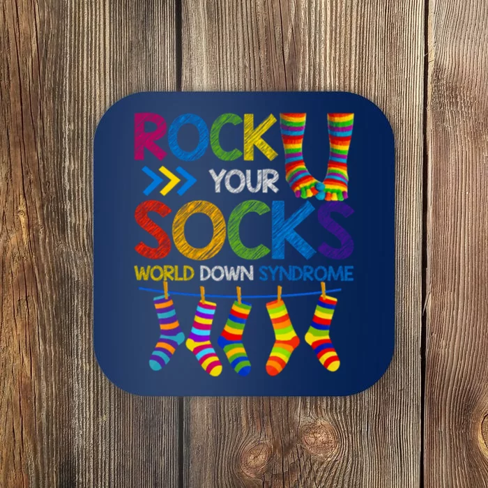 Rock Your Socks World Down Syndrome Awareness Coaster