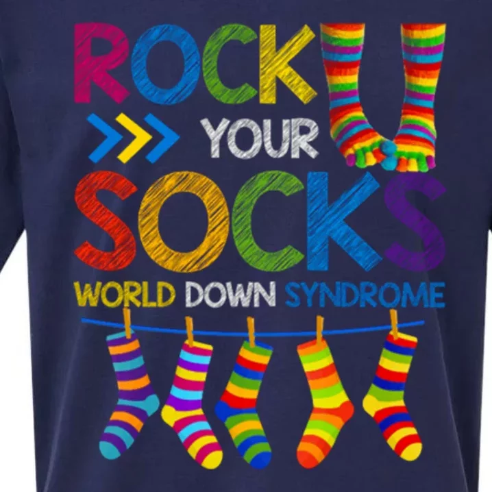 Rock Your Socks World Down Syndrome Awareness Sueded Cloud Jersey T-Shirt