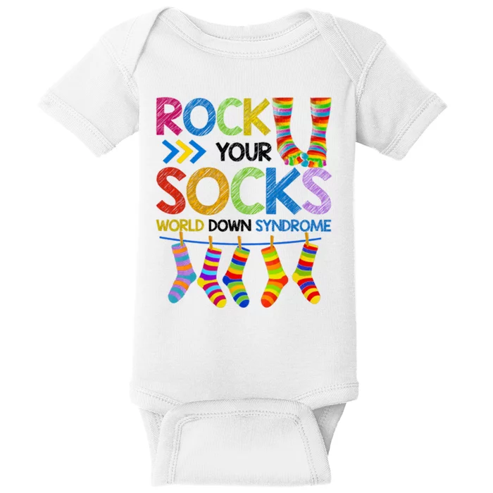 Rock Your Socks World Down Syndrome Awareness Baby Bodysuit