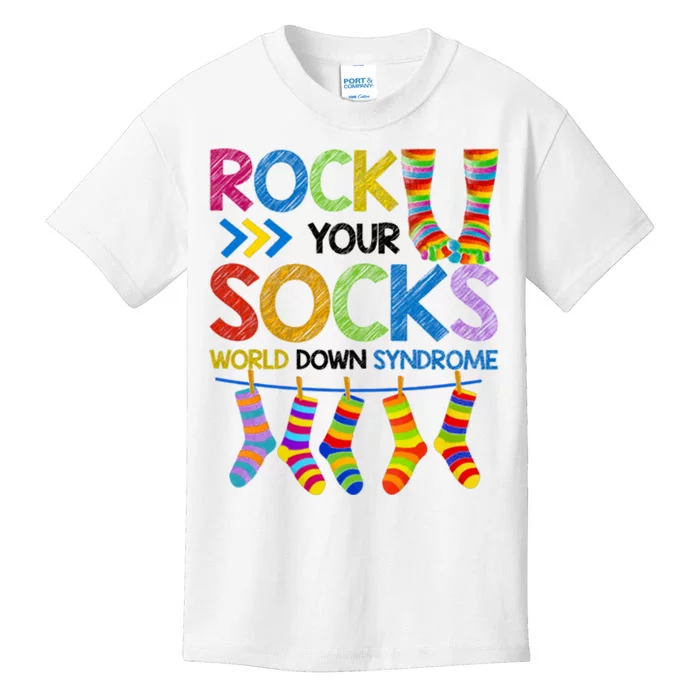 Rock Your Socks World Down Syndrome Awareness Kids T-Shirt