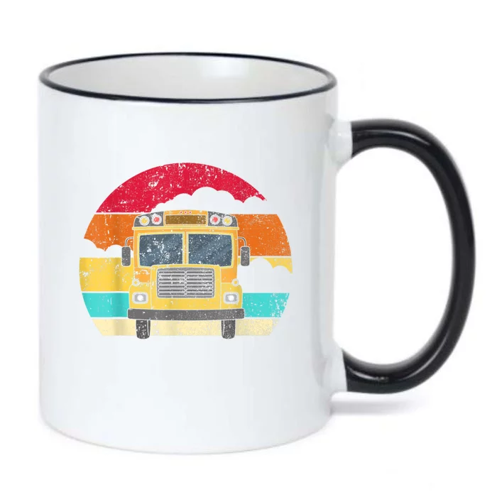 Retro Yellow School Bus For School Bus Driver And Busman Black Color Changing Mug