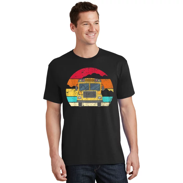 Retro Yellow School Bus For School Bus Driver And Busman T-Shirt