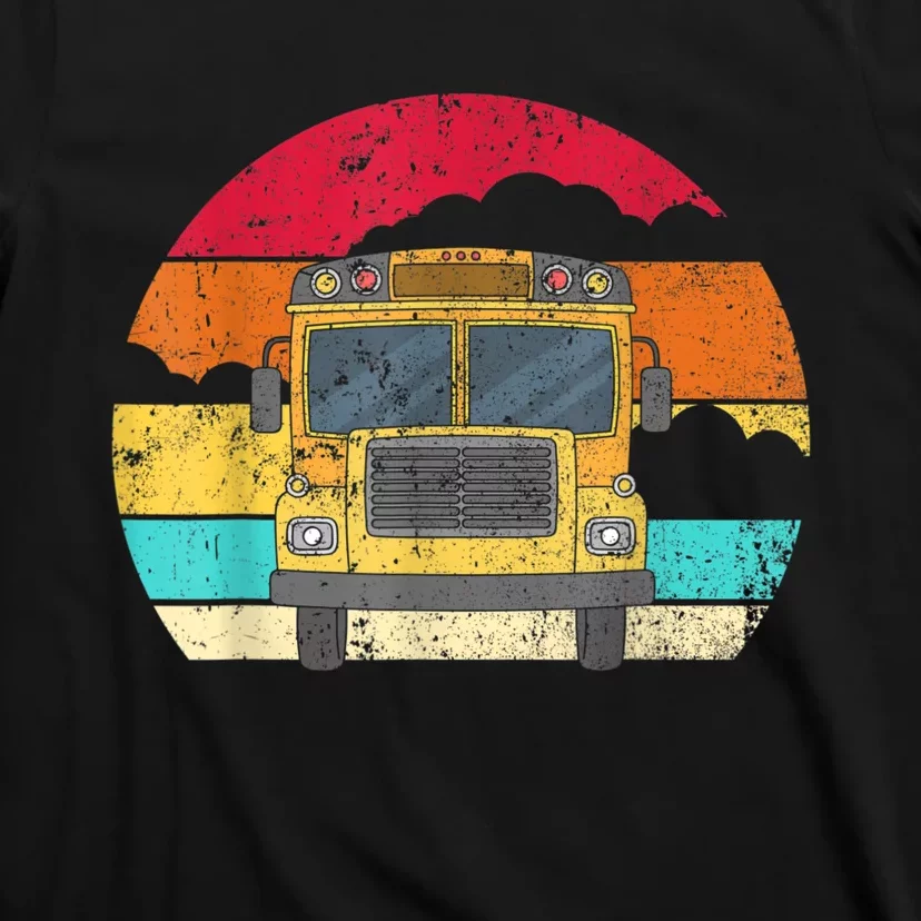 Retro Yellow School Bus For School Bus Driver And Busman T-Shirt