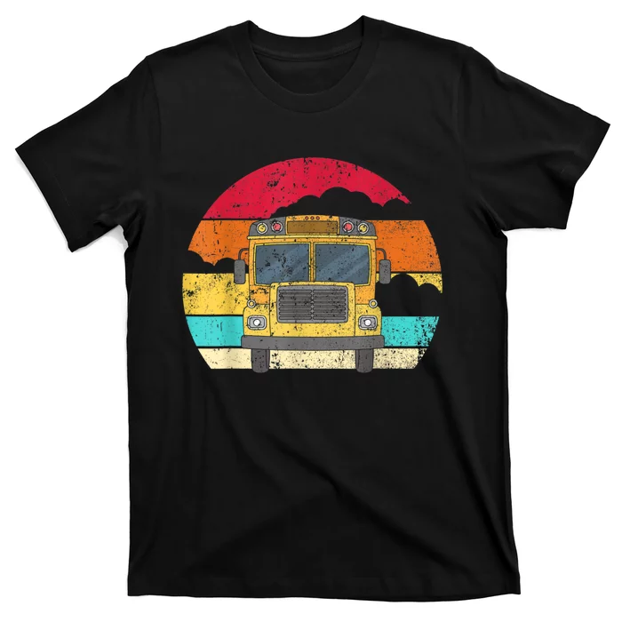 Retro Yellow School Bus For School Bus Driver And Busman T-Shirt