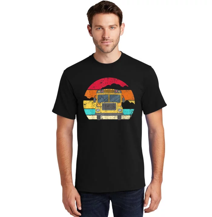 Retro Yellow School Bus For School Bus Driver And Busman Tall T-Shirt