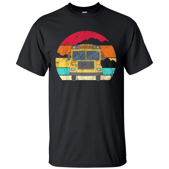 Retro Yellow School Bus For School Bus Driver And Busman Tall T-Shirt