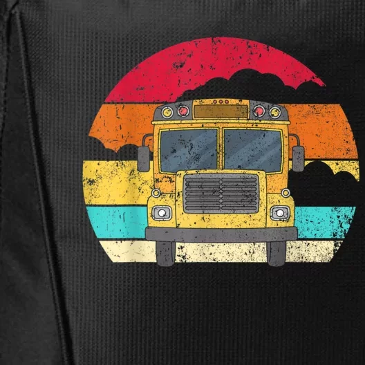 Retro Yellow School Bus For School Bus Driver And Busman City Backpack