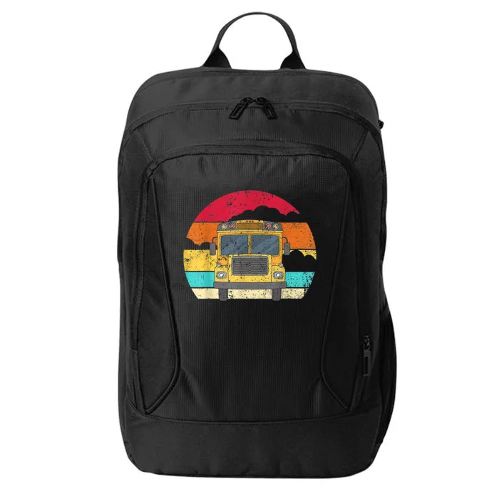 Retro Yellow School Bus For School Bus Driver And Busman City Backpack