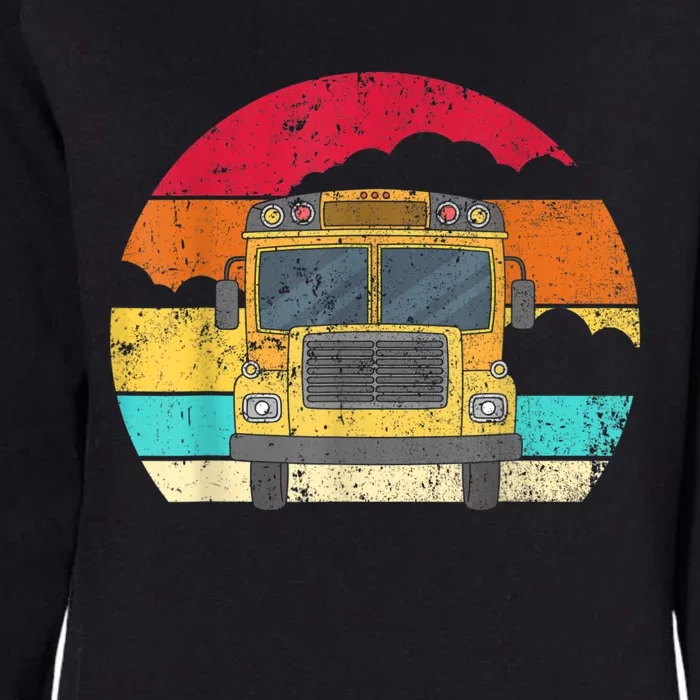 Retro Yellow School Bus For School Bus Driver And Busman Womens California Wash Sweatshirt