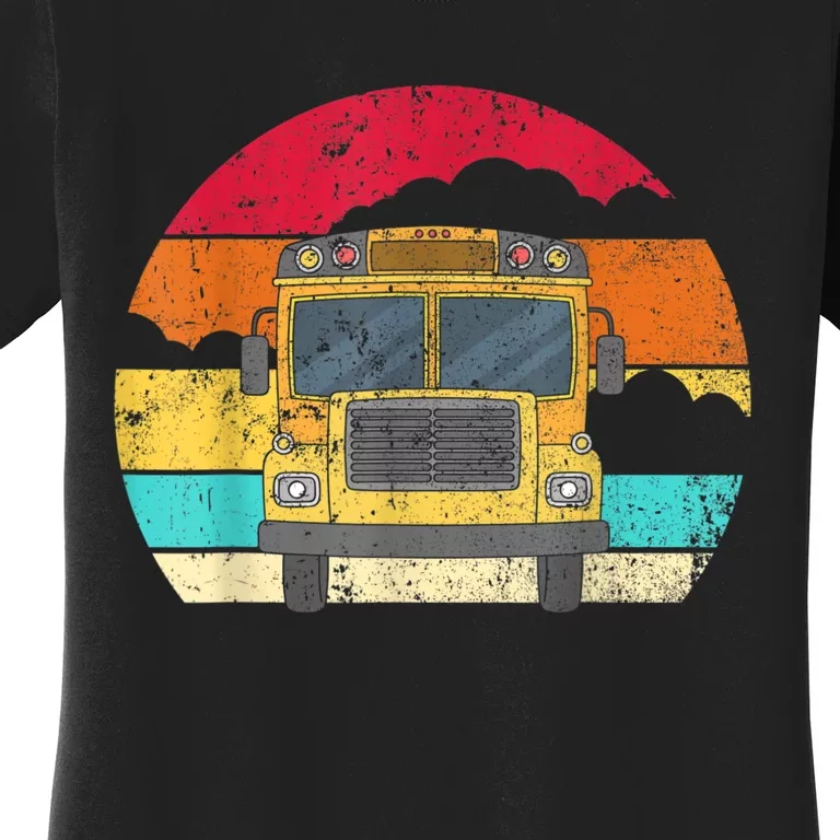 Retro Yellow School Bus For School Bus Driver And Busman Women's T-Shirt