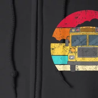 Retro Yellow School Bus For School Bus Driver And Busman Full Zip Hoodie