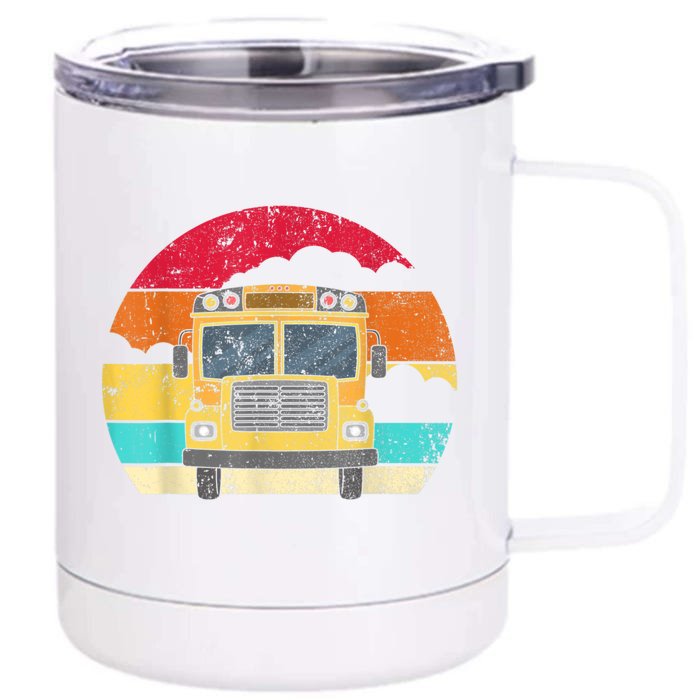 Retro Yellow School Bus For School Bus Driver And Busman Front & Back 12oz Stainless Steel Tumbler Cup