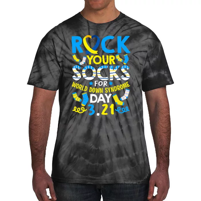 Rock Your Socks Down Syndrome Day Awareness Tie-Dye T-Shirt