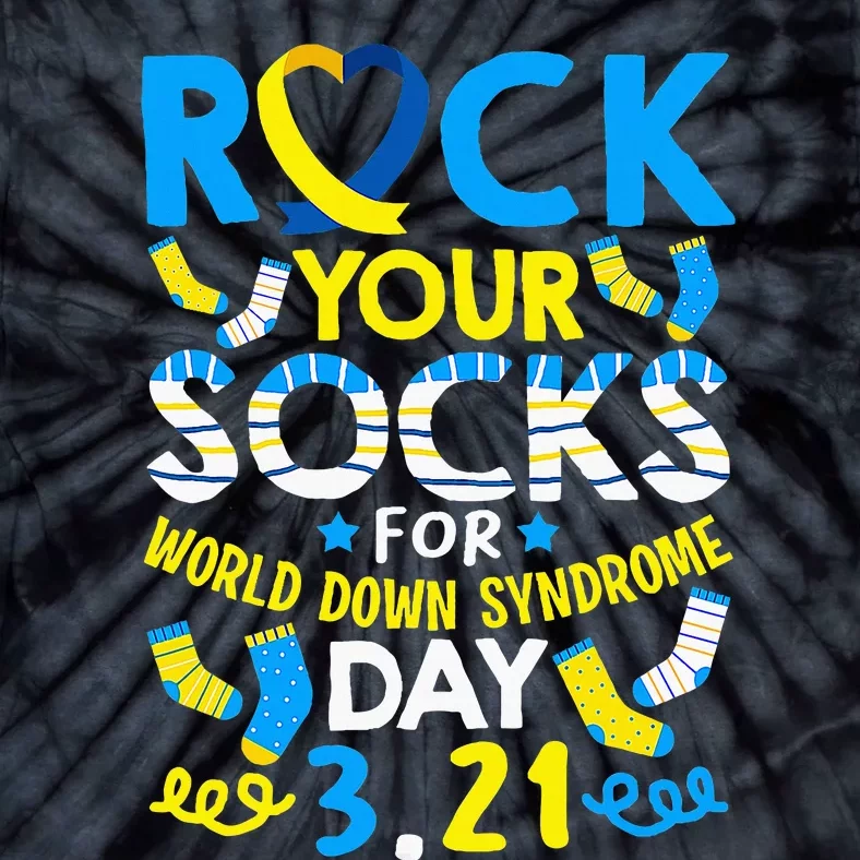 Rock Your Socks Down Syndrome Day Awareness Tie-Dye T-Shirt