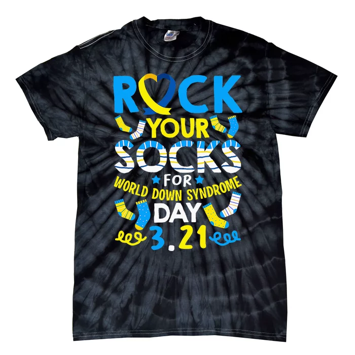 Rock Your Socks Down Syndrome Day Awareness Tie-Dye T-Shirt