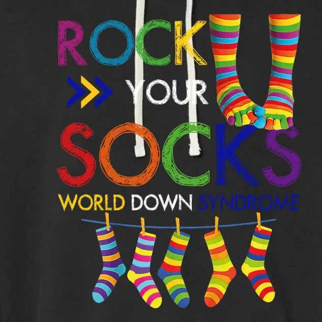 Rock Your Socks World Down Syndrome Awareness Garment-Dyed Fleece Hoodie