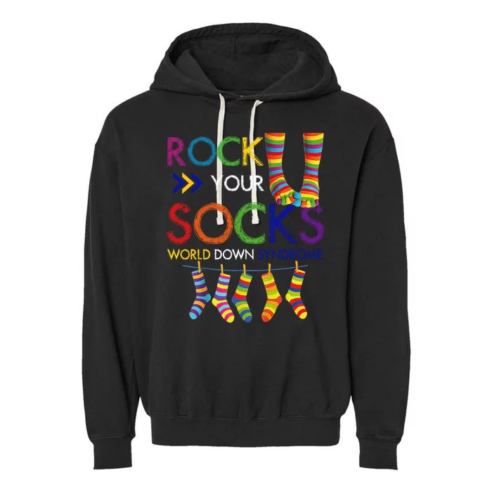 Rock Your Socks World Down Syndrome Awareness Garment-Dyed Fleece Hoodie