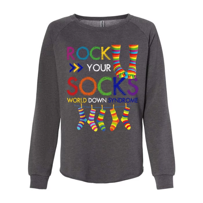 Rock Your Socks World Down Syndrome Awareness Womens California Wash Sweatshirt