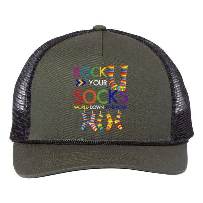 Rock Your Socks World Down Syndrome Awareness Retro Rope Trucker Hat Cap