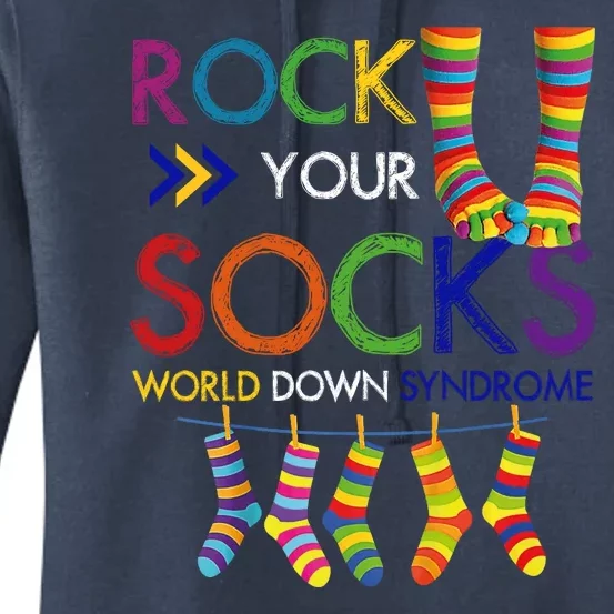 Rock Your Socks World Down Syndrome Awareness Women's Pullover Hoodie