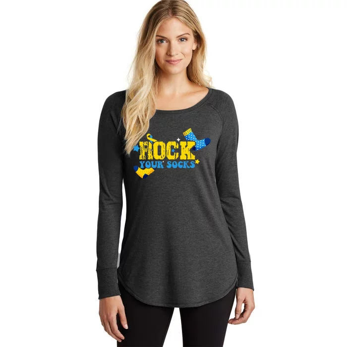 Rock Your Socks World Down Syndrome Awareness Day Women's Perfect Tri Tunic Long Sleeve Shirt