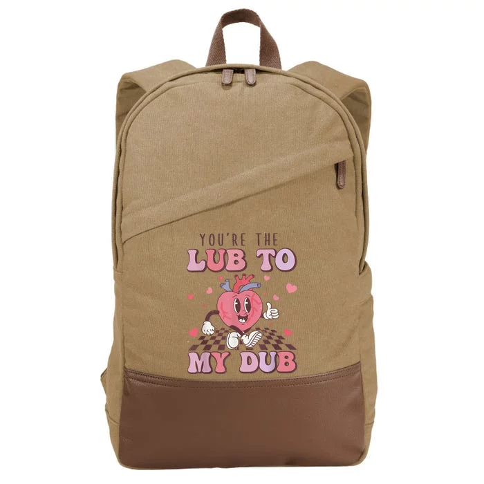 Retro Youre The Lub To My Dub Cvicu Nurse Valentine Cardiac Cotton Canvas Backpack