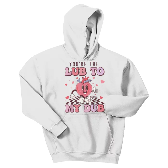 Retro Youre The Lub To My Dub Cvicu Nurse Valentine Cardiac Kids Hoodie