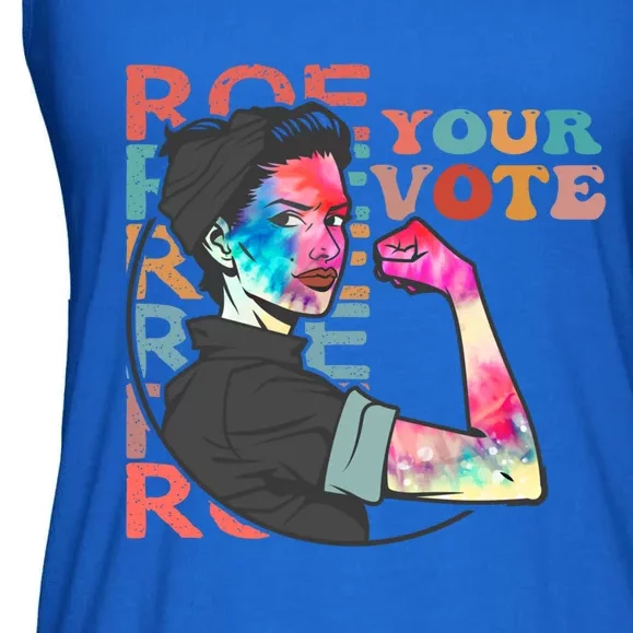 Roe Your Vote Retro Vintage Pro Choice Rights Tie Dye Gift Ladies Essential Flowy Tank