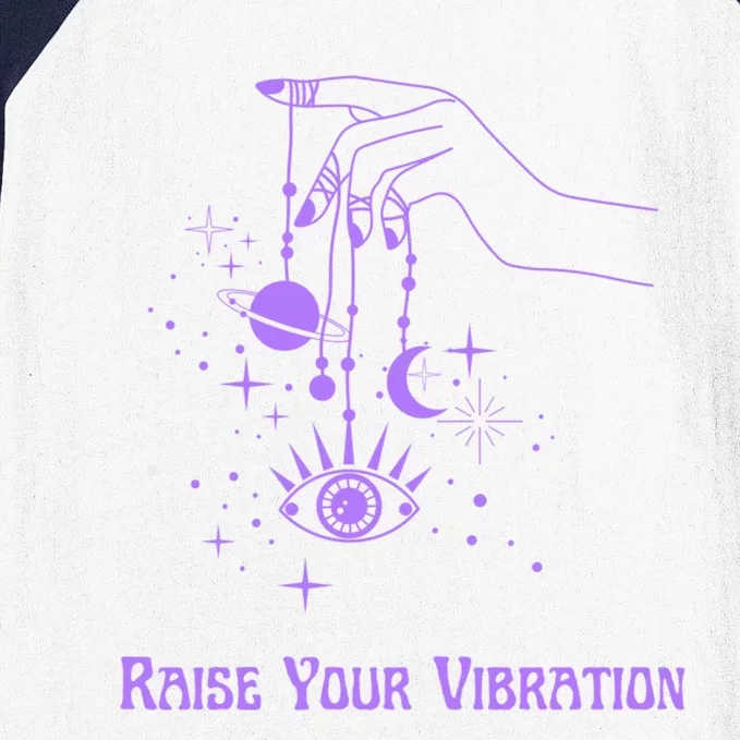 Raise Your Vibration New Age Purple Law Of Attraction Cute Gift Baseball Sleeve Shirt