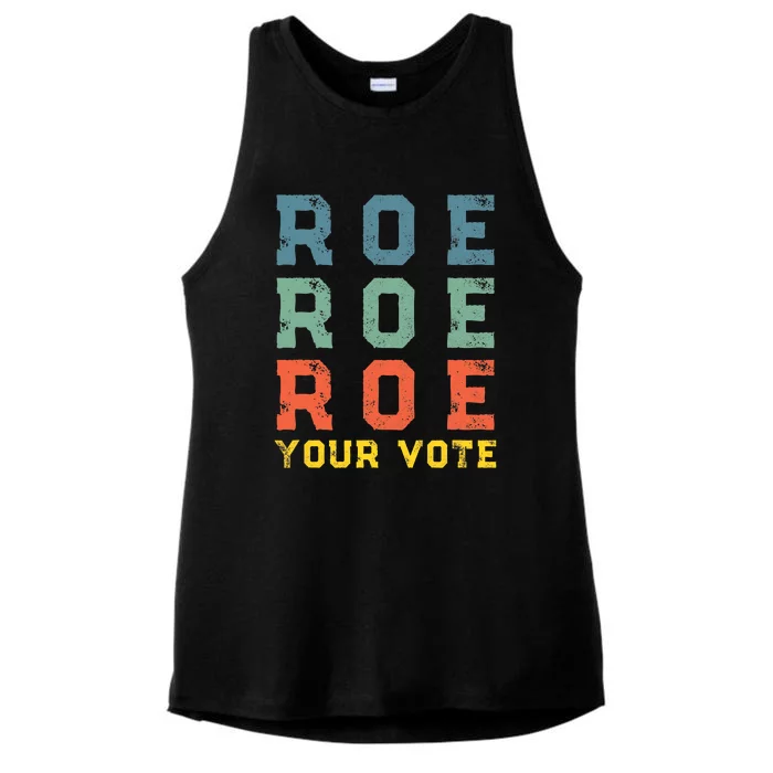 Roe Your Vote Pro Choice Vintage Retro Ladies Tri-Blend Wicking Tank