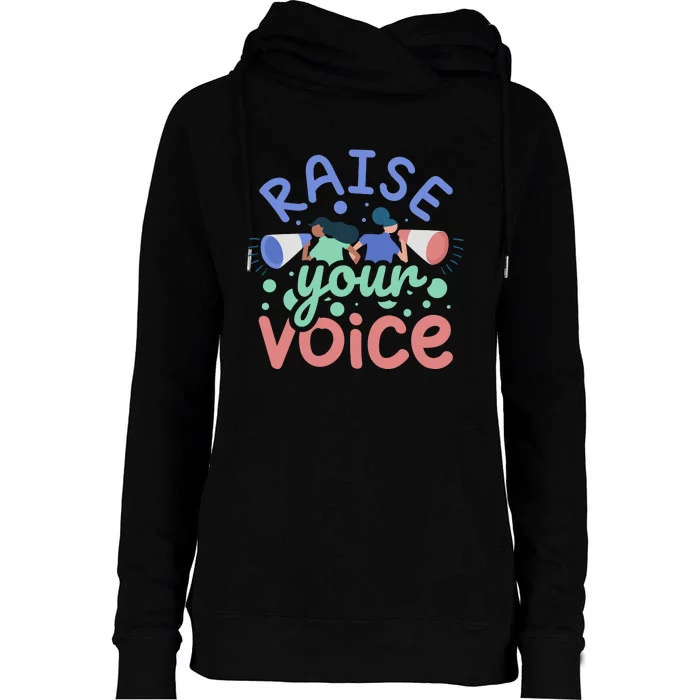 Raise Your Voice Womens Funnel Neck Pullover Hood