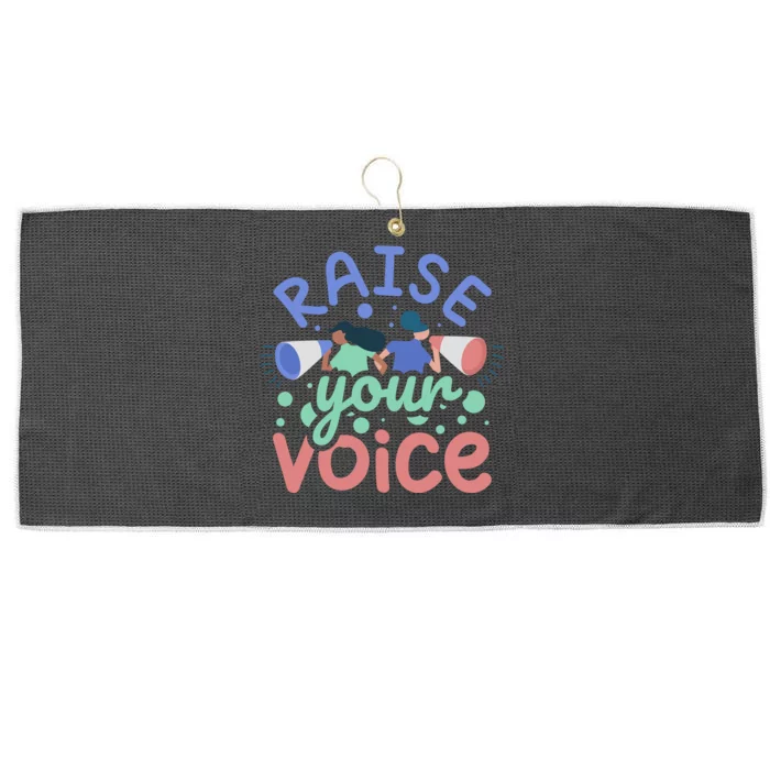 Raise Your Voice Large Microfiber Waffle Golf Towel