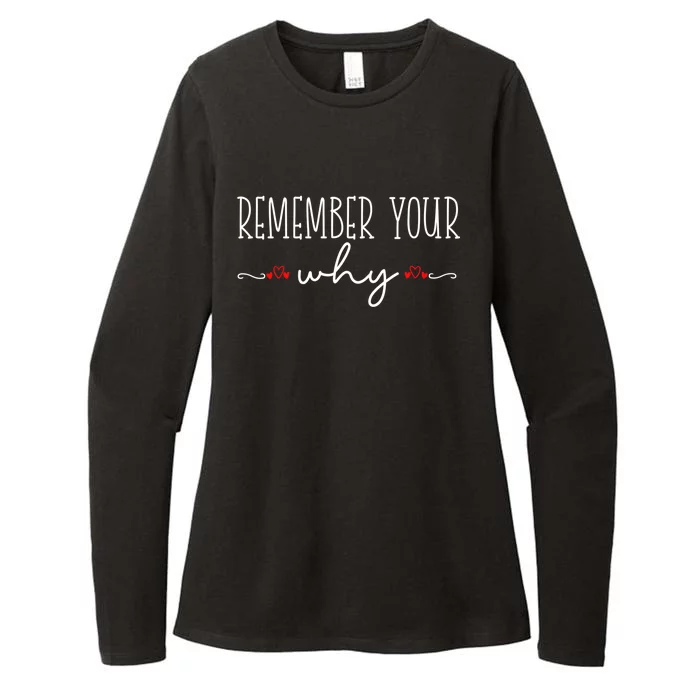 Remember Your Why Funny Sarcastic Inspirational Quote Womens CVC Long Sleeve Shirt