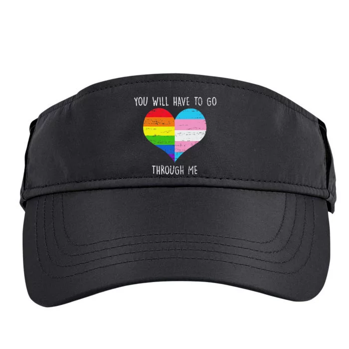 Retro You Will Have To Go Through Me Lgbtq Adult Drive Performance Visor