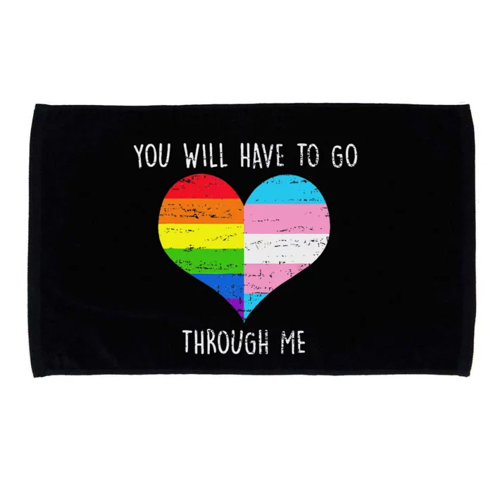 Retro You Will Have To Go Through Me Lgbtq Microfiber Hand Towel