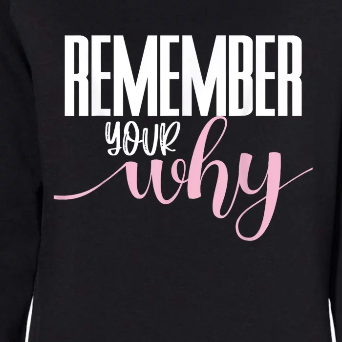 Remember Your Why Gym Motivation Fitness Inspirational Womens California Wash Sweatshirt