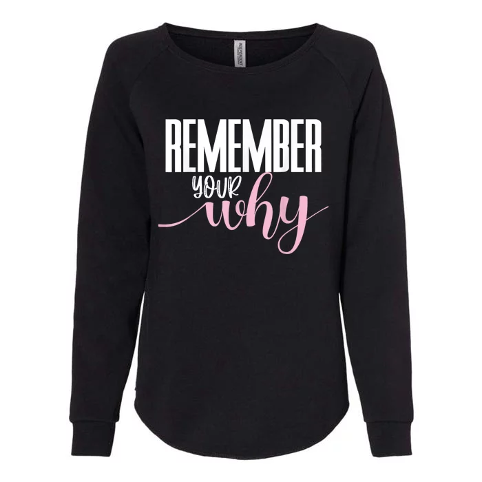 Remember Your Why Gym Motivation Fitness Inspirational Womens California Wash Sweatshirt