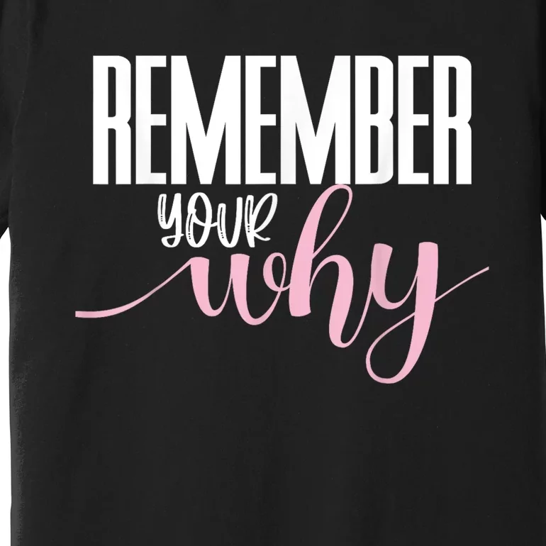 Remember Your Why Gym Motivation Fitness Inspirational Premium T-Shirt