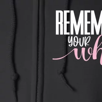 Remember Your Why Gym Motivation Fitness Inspirational Full Zip Hoodie