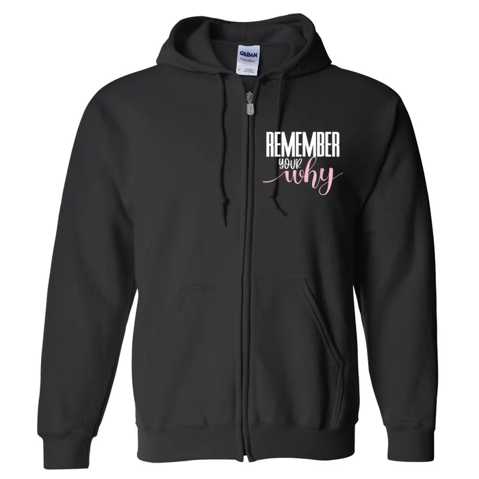 Remember Your Why Gym Motivation Fitness Inspirational Full Zip Hoodie