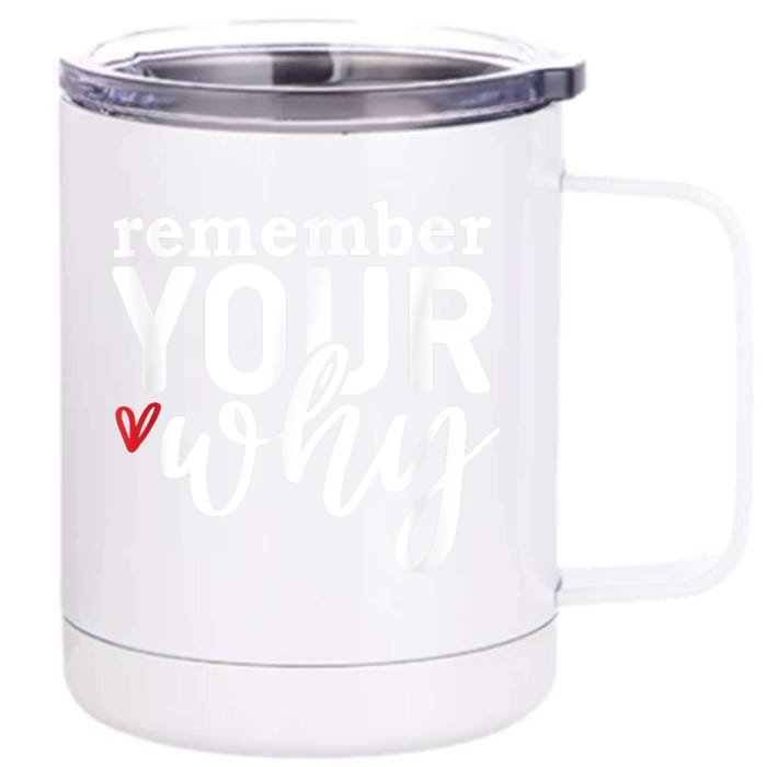 Remember Your Why Inspirational Front & Back 12oz Stainless Steel Tumbler Cup