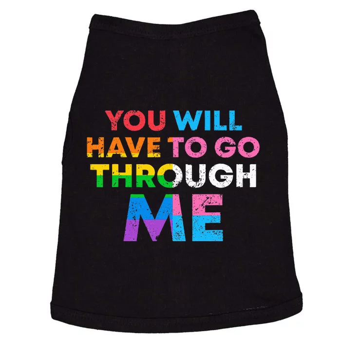 Retro You Will Have To Go Through Me Lgbtq Doggie Tank