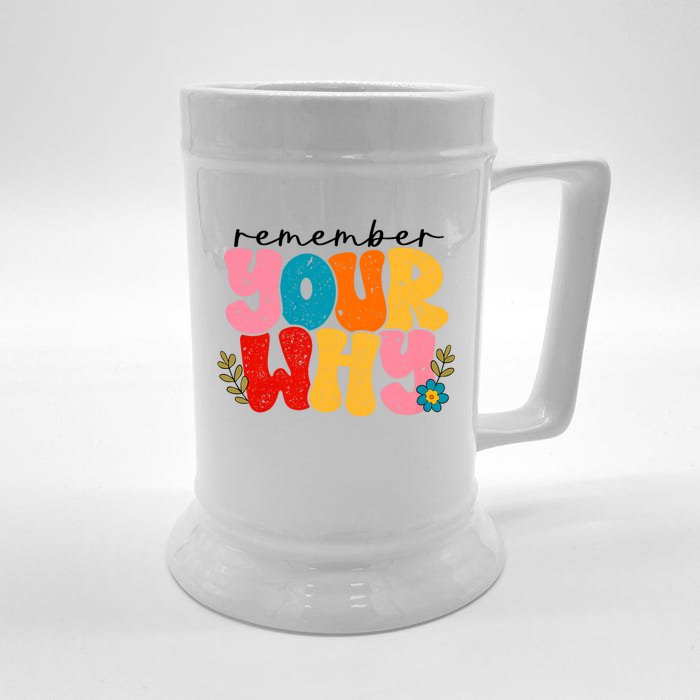 Remember Your Why Inspirational Motivational Sarcastic Front & Back Beer Stein