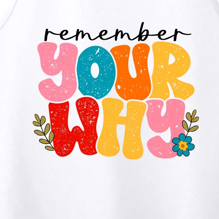 Remember Your Why Inspirational Motivational Sarcastic Performance Tank